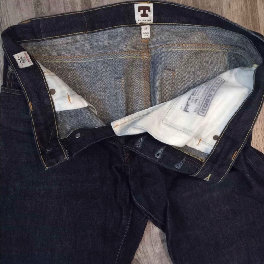 Tellason Ladbroke made in USA selvedge denim. Like new; never washed. 34x34.